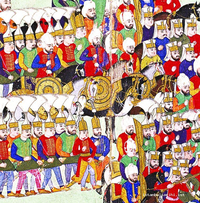 1- Yeniçeriler savaş düzeninde