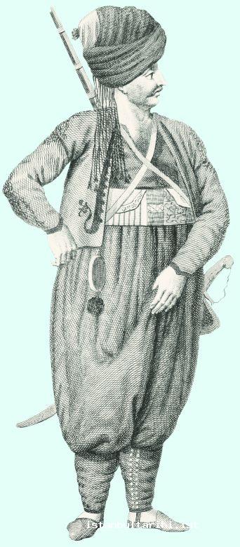 4- Sefer kıyafeti içinde bir yeniçeri (d’Ohsson)