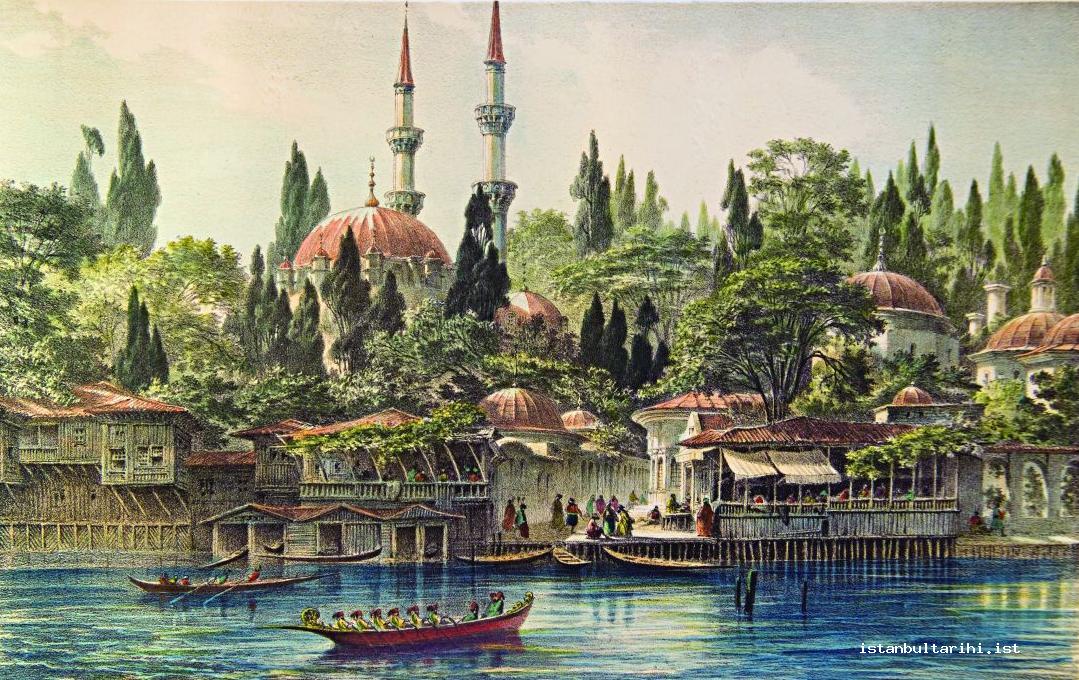 7- Eyüpsultan Camii, iskelesi ve çevresi (Flandin)