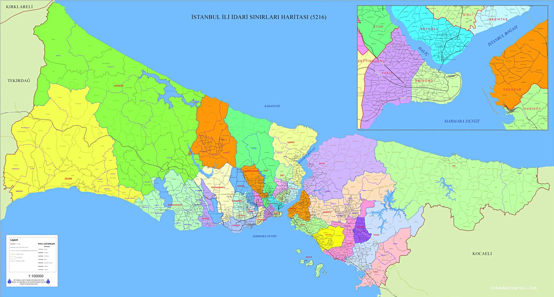 Harita 5- 5216 sayılı yasaya göre İBB sorumluluk alanı 2004-2008 arası (İBB)