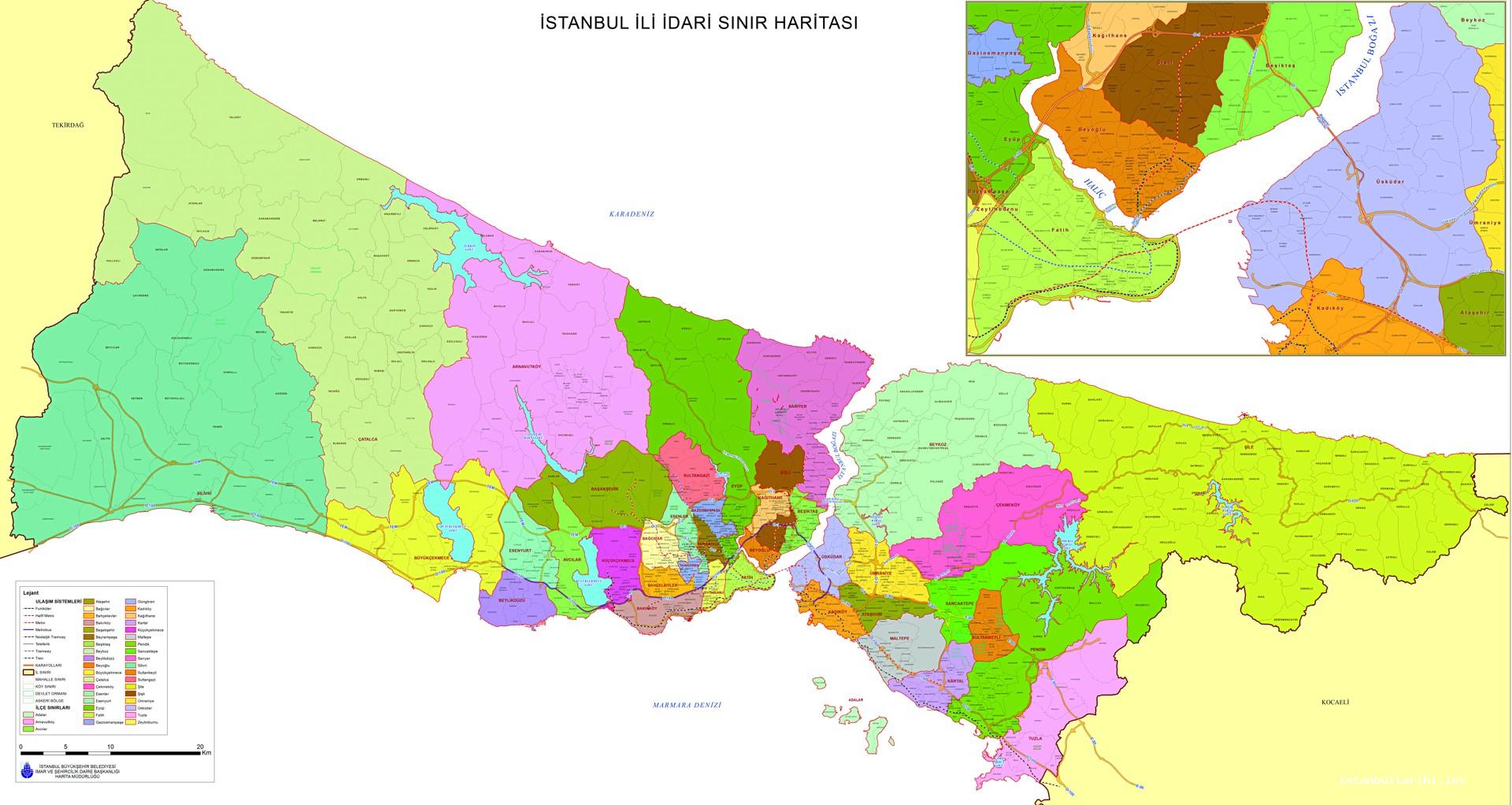 Harita 6- 5747 sayılı yasaya göre İBB sorumluluk alanı 2008-2014 arası (İBB)